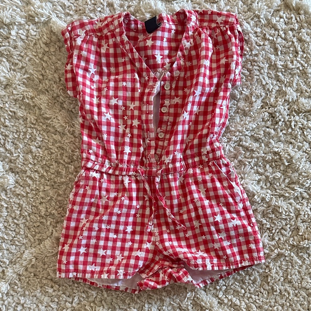 GAP Red and White Checkered Kids Romper